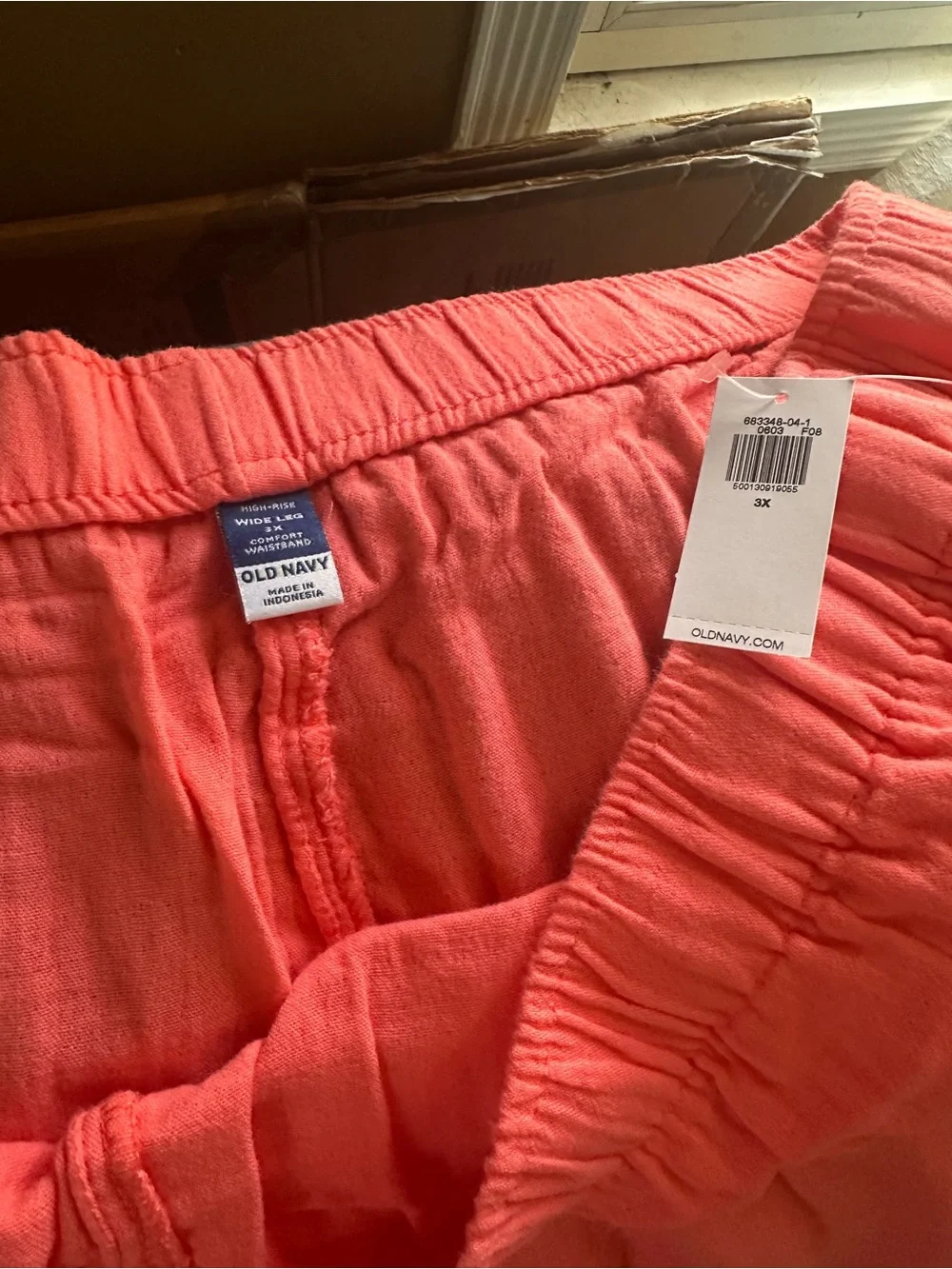 Old Navy Coral Pull-On Cotton Pants
